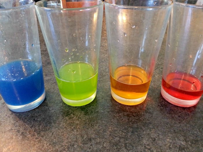 Yay!! Sugar water. You can see how the blue water is cloudy...yep, it's pretty dense with sugar.