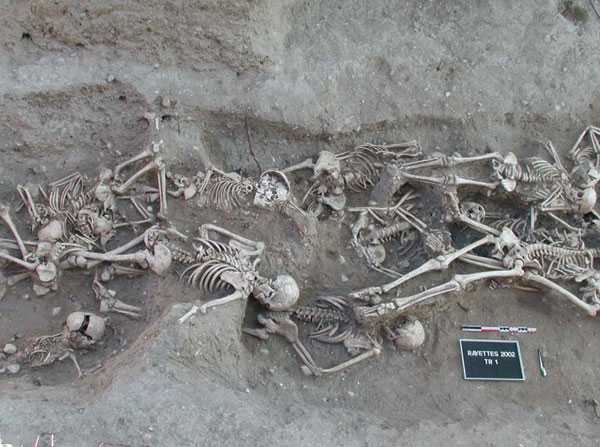 Victims of the bubonic plague in a mass grave in Martigues, France. The Black Death was one of the the most devastating pandemics in human history. It arrived in Europe in 1347 and played a part in bringing about the end of Feudalism.