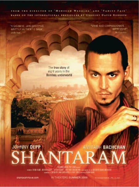 Original poster for the planned Shantaram, which eventually ditched Johnny Depp for reported financial reasons.