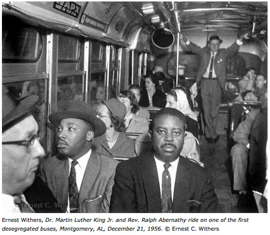The ending of the Montgomery, AL Bus Boycott was one of the many historic events that Ernest Withers allowed his children to witness.
