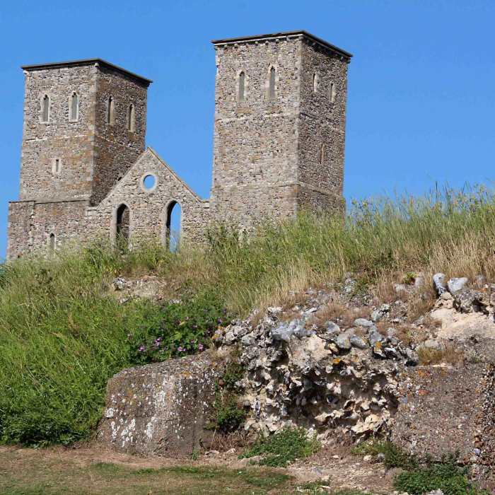 History through the ages - The ruined church towers are 900 years old. But the crumbling Roman wall in the foreground had aleady existed for 900 years before the towers were ever built