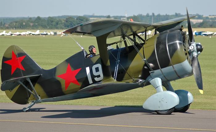 The Polikarpov I-15 fighter used at the beginning of the Second World War out-classed by the Me109 many were destroyed on the ground during the initial invasion.
