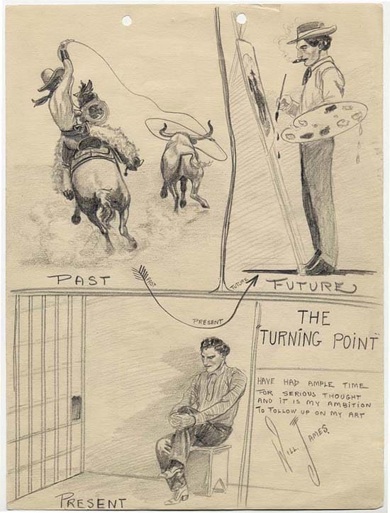 In this drawing, Will James reflects on how his 15 month prison sentence became a turning point in his life