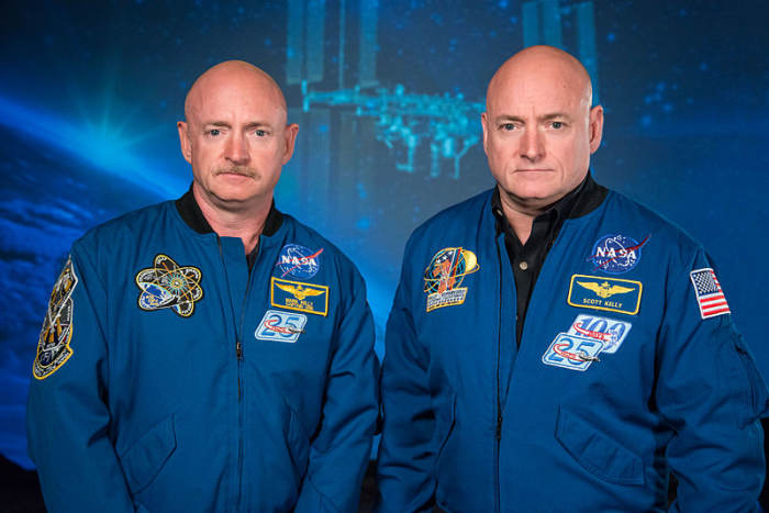 NASA Expedition 45/46 Commander, Astronaut Scott Kelly (right) along with his brother, former Astronaut Mark Kelly.