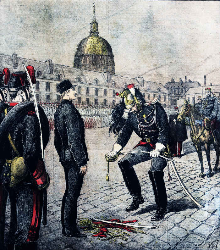 The Dreyfus affair, where a French Jewish artillery officer was accused of spying for Germany, polarized French civil-military relations and led to repressions of the army.