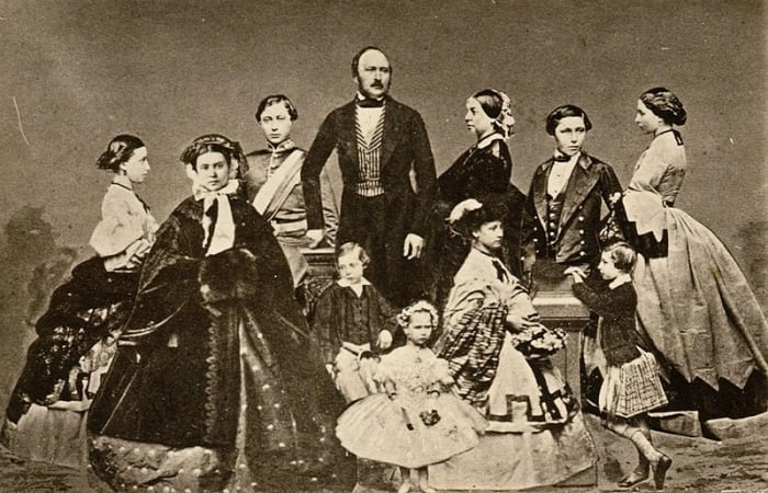 Prince Albert, seen here with Queen Victoria and their many children, was the source of the German bloodline inherited by Edward VIII.