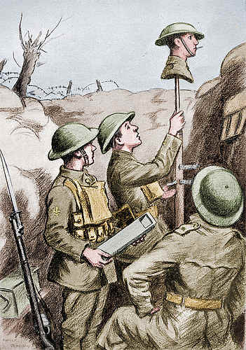 Another trick was to try to draw the fire of snipers in the hope they would reveal their location.
