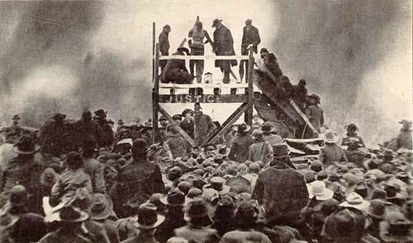 In a more elaborate affair than most, teenager Henry Smith is lynched in Paris, Texas in 1893. Plenty of God-fearing Christians want a good look.