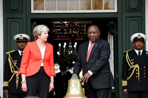 In 2018, Britain's Prime Minister Theresa May presented the salvaged ship's bell from the SS Mendi to South Africa's President Cyril Ramaphosa.