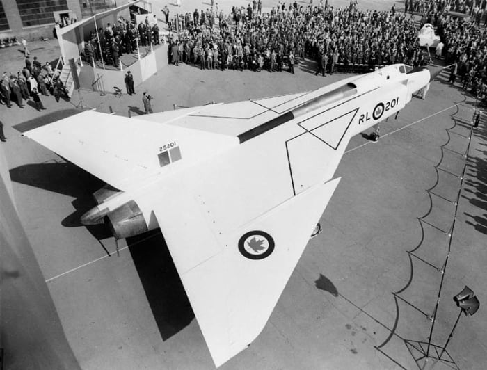 The same day the Arrow was unveiled, the Soviet Union launched Sputnik ushering in the space age and the threat of piloted bombers receded.