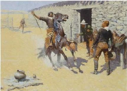 Frederic Remington, "The Apaches." This painting shows Remington's flair for the dramatic. His paintings often tell a story.
