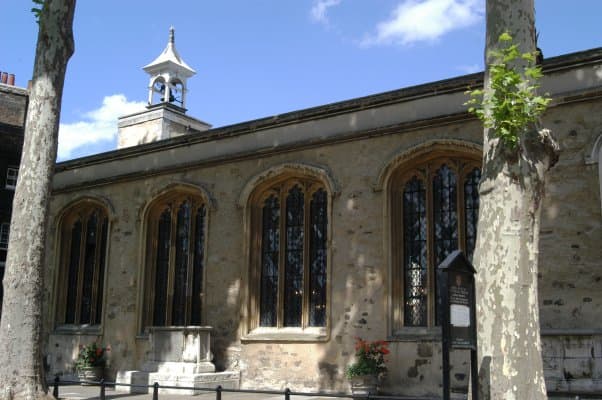 St. Peter ad Vincula chapel in the Tower of London. This is the burial place of Anne Boleyn and Catherine Howard.