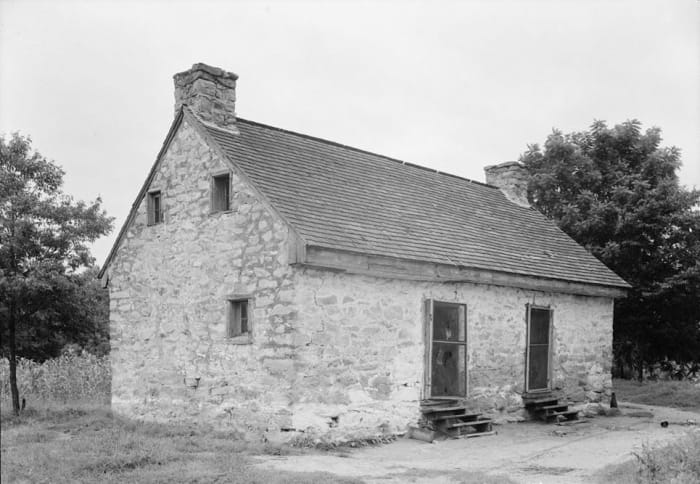 Stone slave quarters in Halifax County, Virginia.