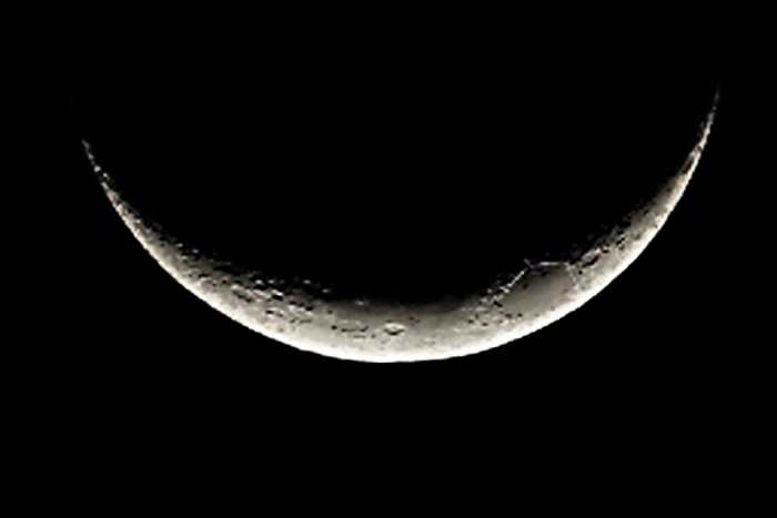 The smile of the Moon - the crescent Moon as seen at or near the equator, is orientated differently to the way we would see it at more northern or southern latitudes