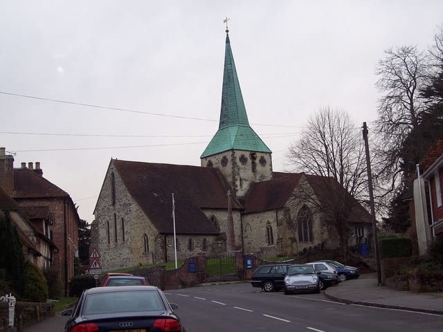 South Harting church. Trollope lived here and wrote of the area in describing his Barchester novels.