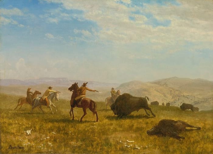 'The Wild West' An oil painting on canvas by Albert Beirstadt (1830 - 1902) now housed in the Newhouse Galleries, NY.
