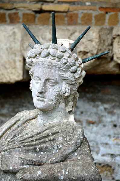 The Shrine of Attis is situated to the east of the Campus of the Magna Mater in Ostia. In the apse is a plaster cast (the original is in the Vatican Museums) of a statue of a reclining Attis.