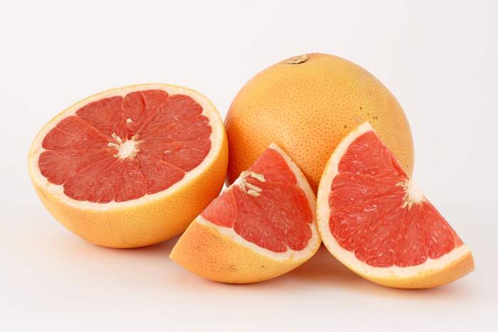 Grapefruit is a nutritious fruit, especially in its red form. Its scientific name is Citrus paradisi.