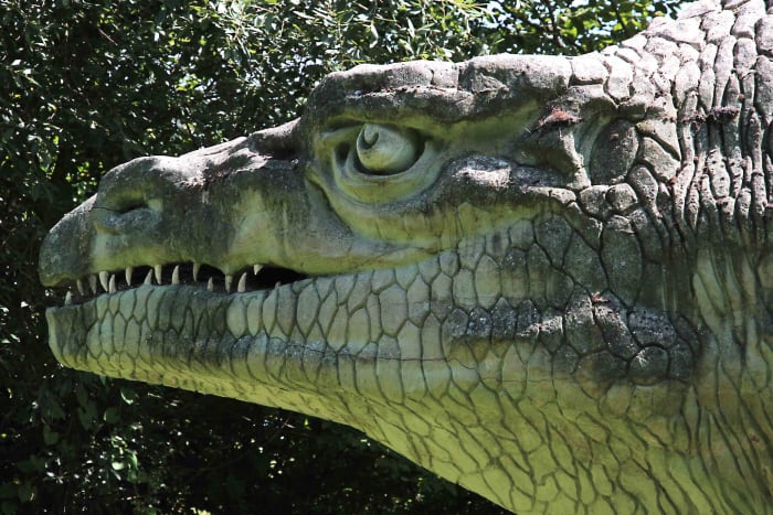 The powerful jaws of Megalosaurus - perhaps the most accurate part of the reconstructed Crystal Palace dinosaur?