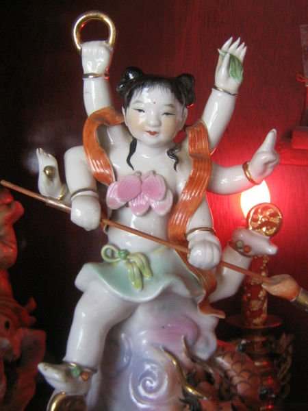 Nezha is worshiped by many Taoists today as San Taizi, or the Third Prince. Formally, he is also known as Zhongtan Yuanshuai (中坛元帅).