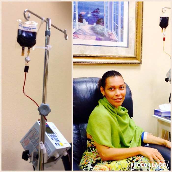 The Author at one of the visits to the hematologist to receive an iron infusion due to severe anemia.