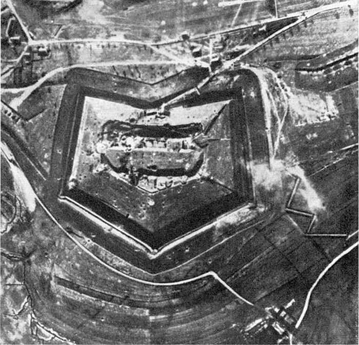 Fort Douaumont the largest of the nineteen forts located on the frontier outside of Verdun before the battle.
