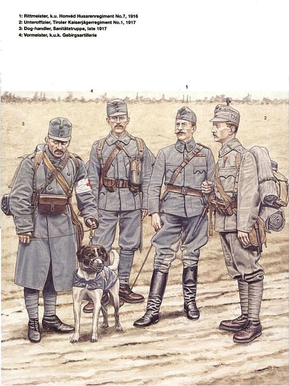 While Austro-Hungarian troops had the misfortune of trying to conduct bayonet charges against superior enemy troops, at least they did so in uniforms which weren't designed to draw fire... unlike the French.