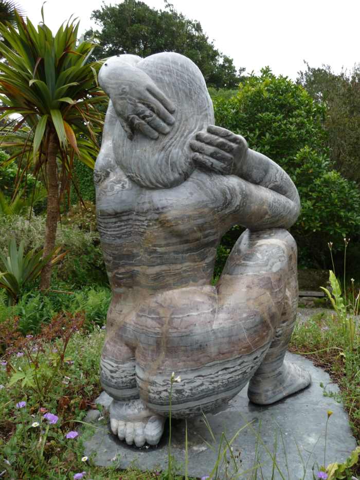 The sculpture of Gaia, the Earth goddess, by David Wynne. Situated in the Abbey Gardens, Tresco, Isles of Scilly.