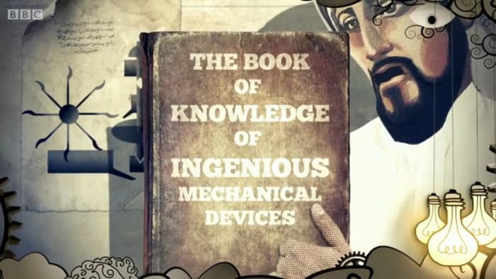 Al-Jazari and “The Book of Knowledge of Ingenious Mechanical Devices” from BBC’s Dick and Dom’s “Absolute Genius”.