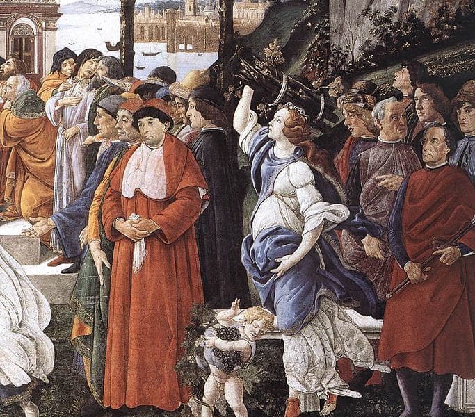 Botticelli, Detail of the Three Temptations of Christ (1481-1483), Sistine Chapel north wall