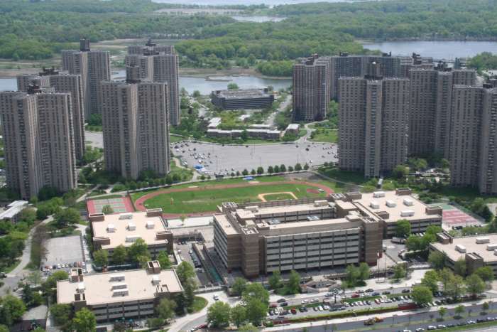 A city built in a swamp, The residential complex Co-Op City. Some believe that this is what developers wanted to build on the property all along.