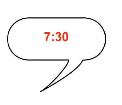 In most cases, the time of day (the hour and minute) will be shown with numerals.