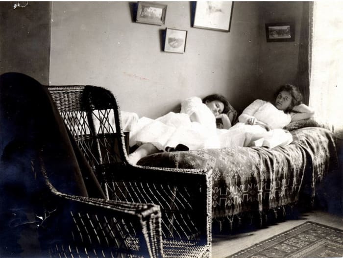 Roommates in a Vassar dorm room in the 1890s