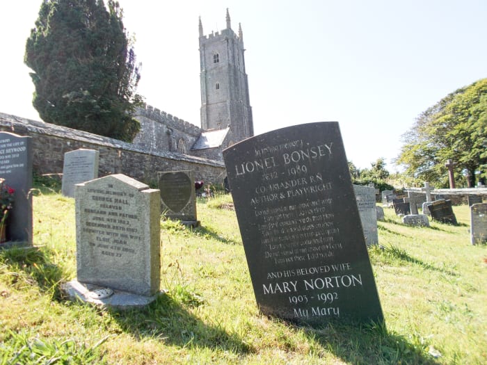 Mary Norton's grave is located at St. Nectan's Church in Devon, England