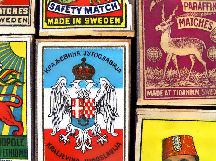 Matchboxes are made of thin wood or cardboard and often have attractive labels. The borrowers used them as drawers.