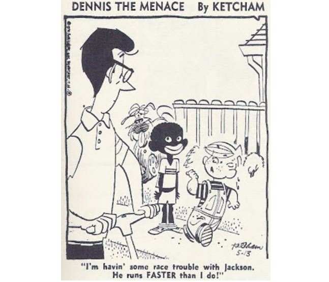 Hank Ketcham's 1970 depiction of a black child in Dennis the Menace