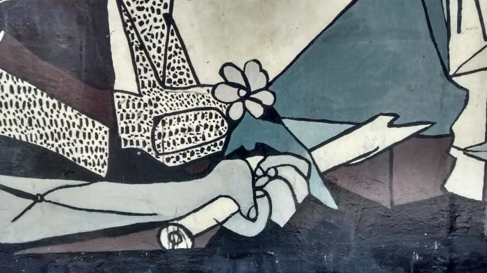 This depicts just a portion of the violence as a result of the devastation of this Basque capital.
