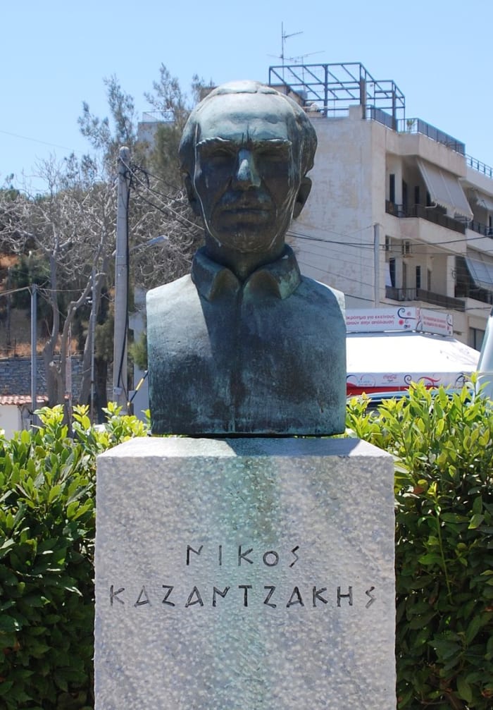 No matter how the sandwich tastes, you have to admire the sandwich making skills of this embattled author, Nikos Kazantzakis.