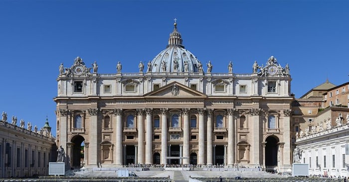 Thw St. Peter's Basilica is an Italian Renaissance church in Vatican City, the papal enclave within the city of Rome.