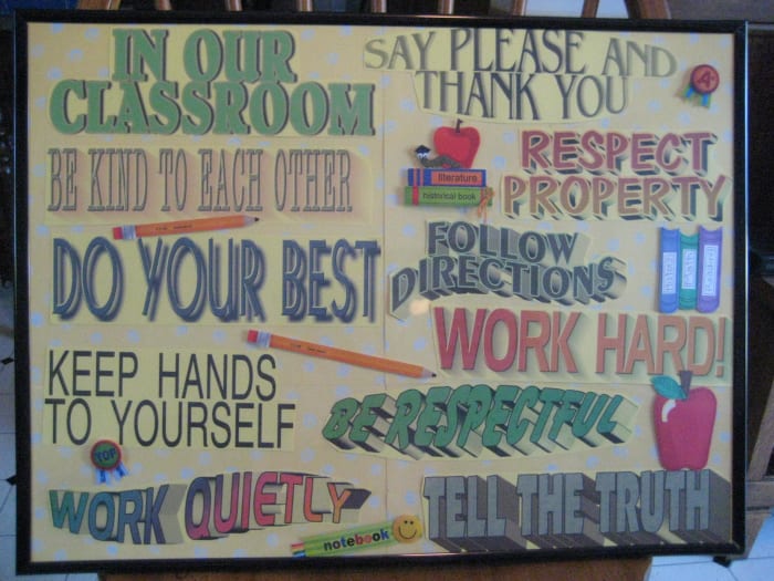 With younger children a list of prominently displayed classroom rules can be very effective.