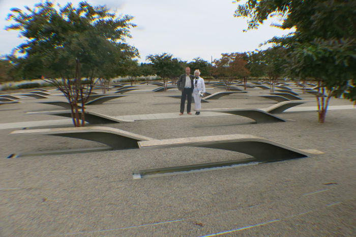 9/11 Memorial Next to Pentagon in Washington, D.C.honoring those who lost their lives in attack on Pentagon.