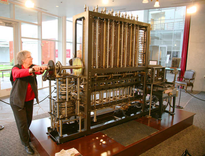 Calculator from over a century ago. Charles Babbage's difference machine.
