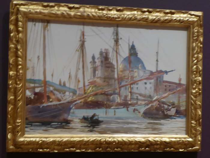 Painted during a visit to Venice this painting shows the church as seen from across the canal. Copyright image by Frances Spiegel with permission from Dulwich Picture Gallery. All rights reserved.
