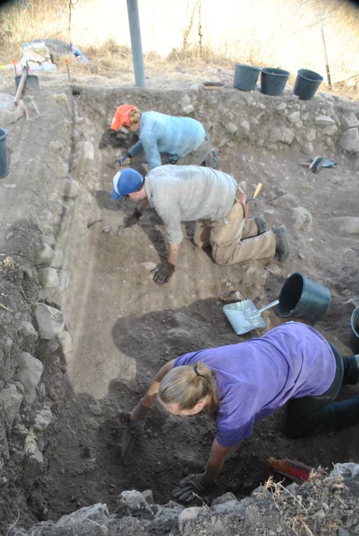 We would spend most of the days bent over and sitting in odd positions in order to try to carefully excavate the area without compromising any finds.