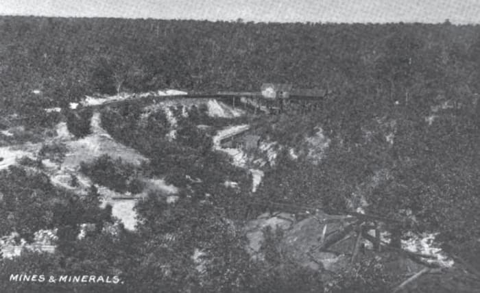 Birds Eye of the Witteville Railroad and Coal Mines, showing the location of where the tipple was once located.