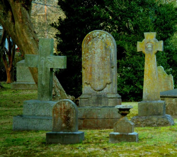 Graves in one of the oldest churchyards in North Carolina