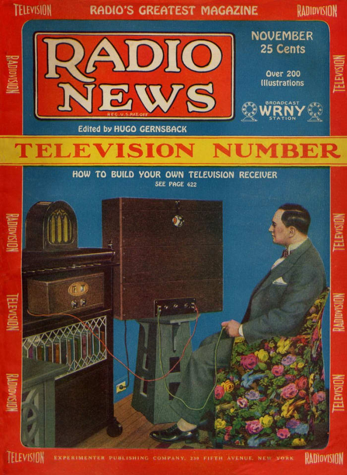 La emisora de radio neoyorquina WRNY Magazine publicó en noviembre de 1928 un artículo sobre cómo construir su propio receptor de televisión.