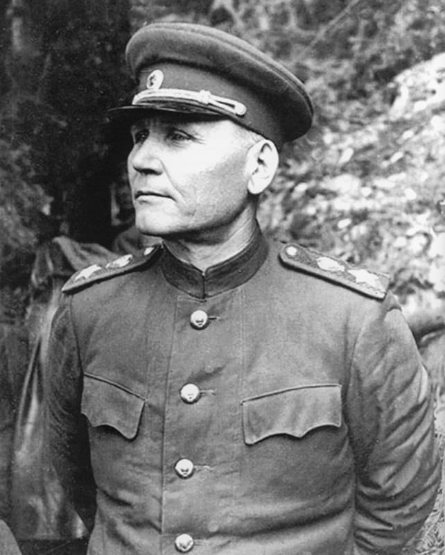 Soviet Marshal Ivan Koniev commander of the 1st Ukrainian Front who took part in the capture of Berlin April 1945.