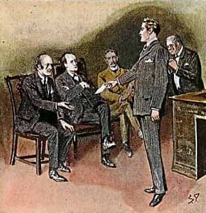 Arthur Conan Doyle, The Adventure of the Three Students (1904), Illustration by Sidney Paget, in The Strand Magazine