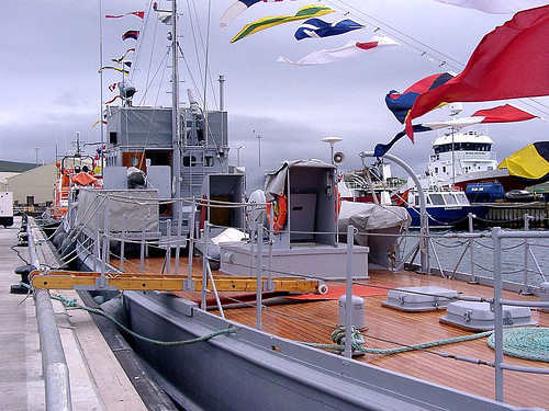 Restored, the Hitra visits Scalloway. The captain who brought her from Norway said she rolled badly and he was glad someone else was taking her back.